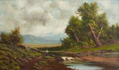 Mt. Shasta with Observing Indian Woman