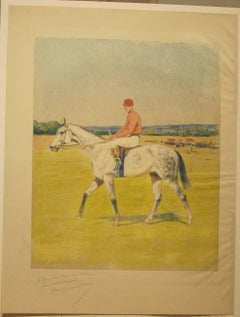 Jockey on horseback.