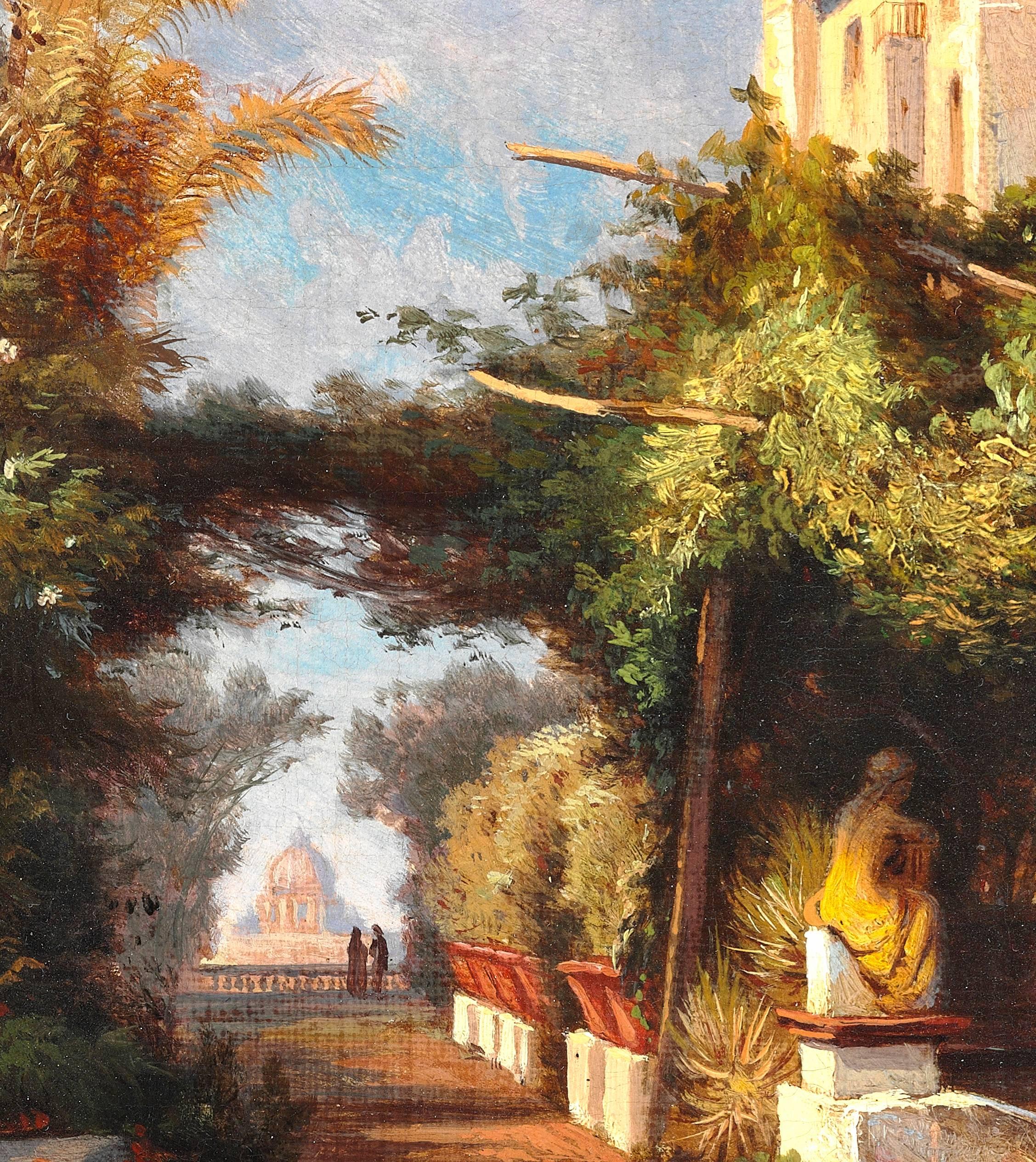 ...Italian City, most likely Rome - Painting by Johann Hermann Carmiencke