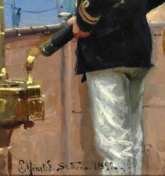 Count Christian Valdemar Danneskiold-Samsoe on the deck of the St. Thomas