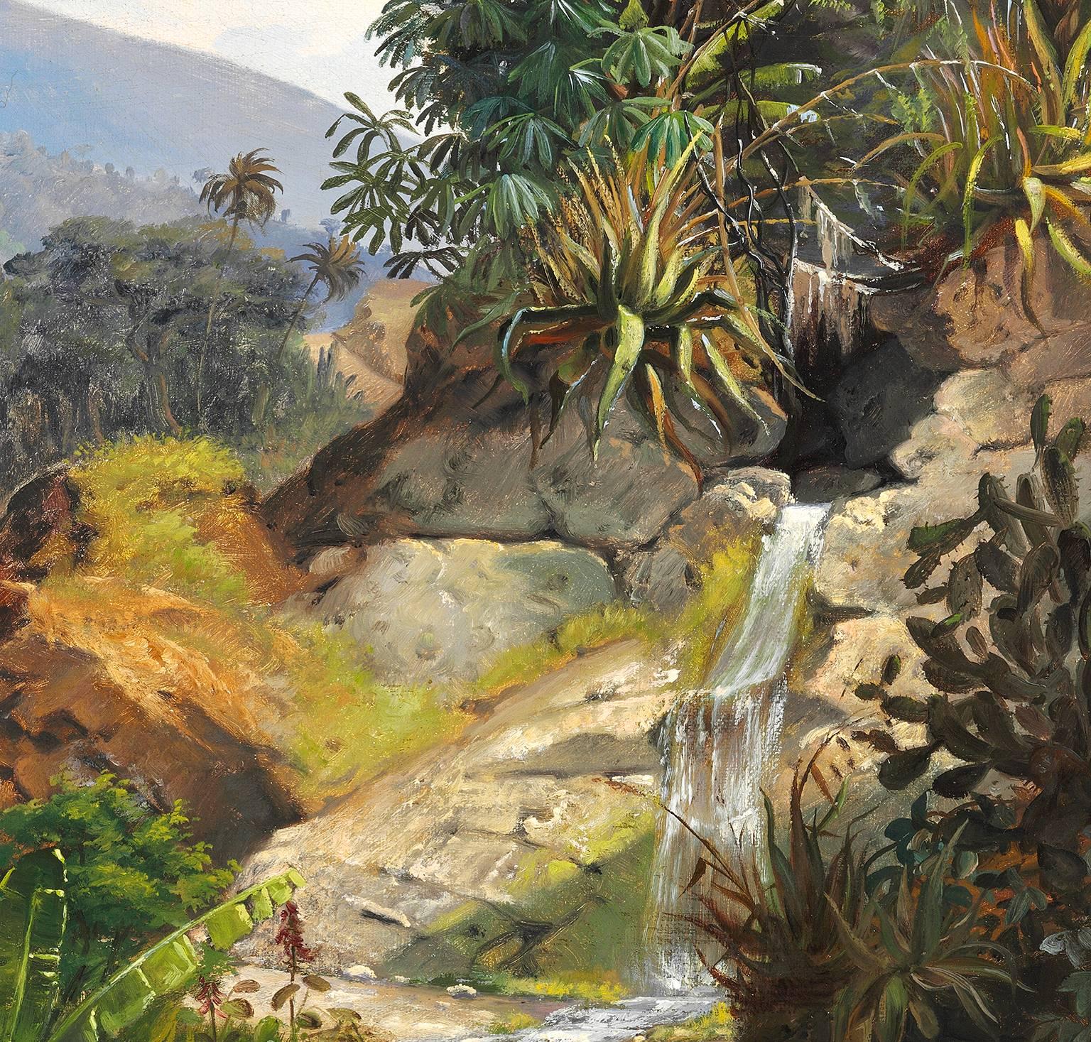 Scenery from the mountains and hills on St. Croix, The Virgin Islands - Painting by Frederik Visby