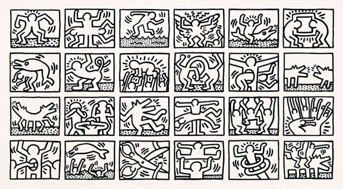 Keith Haring Figurative Print - Retrospect Black and White
