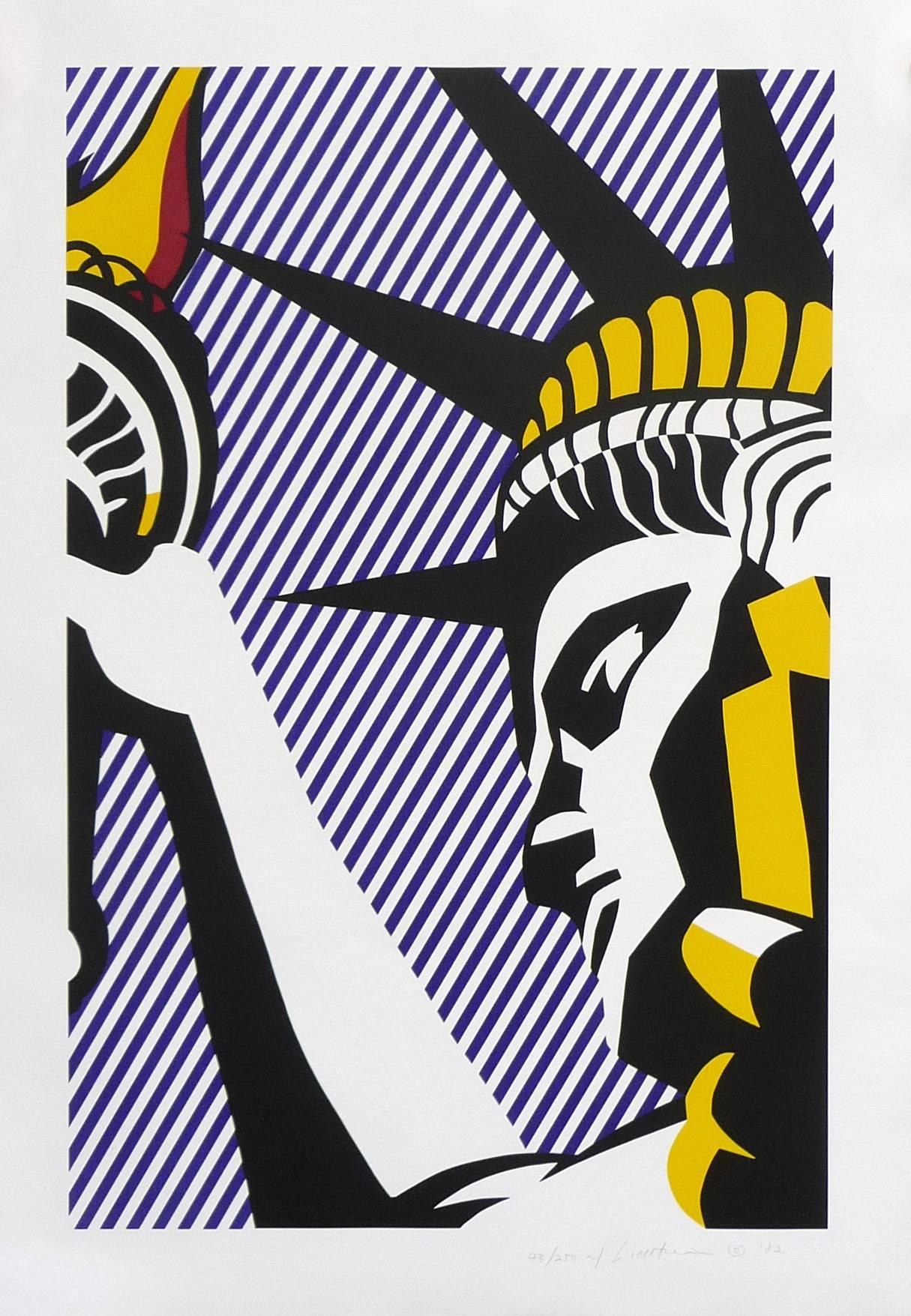 Roy Lichtenstein Portrait Print - I Love Liberty