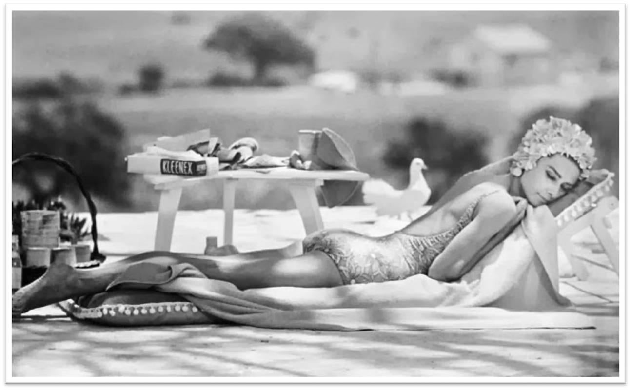 Terry O'Neill Portrait Photograph - Audrey Hepburn Poolside