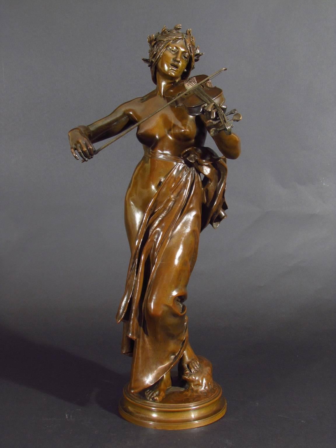 Eugène Delaplanche Figurative Sculpture - La Musique