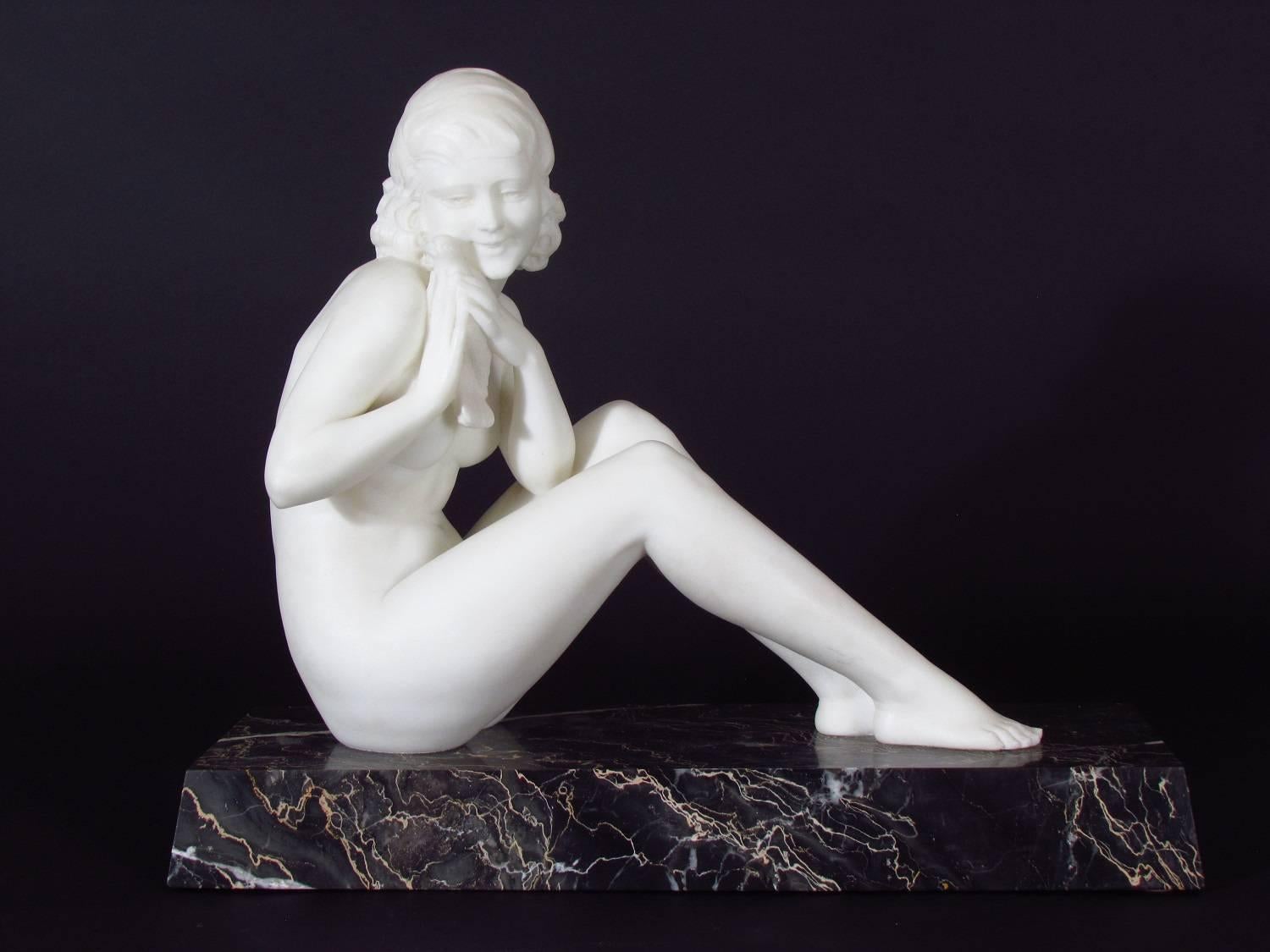 Lazzaro Morelli Nude Sculpture - Girl with Dove