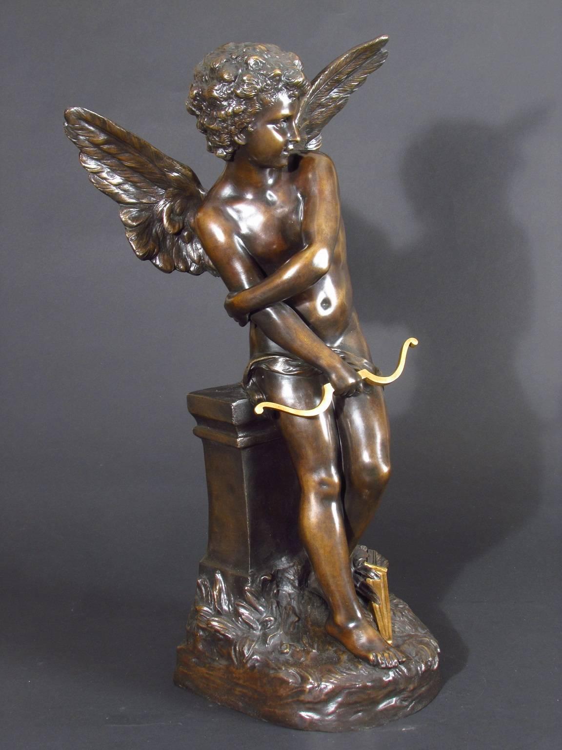 Amour - Romantic Sculpture by Hippolyte François Moreau