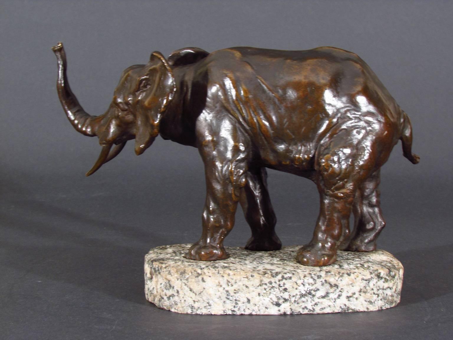 Elephant - Naturalistic Sculpture by Unknown