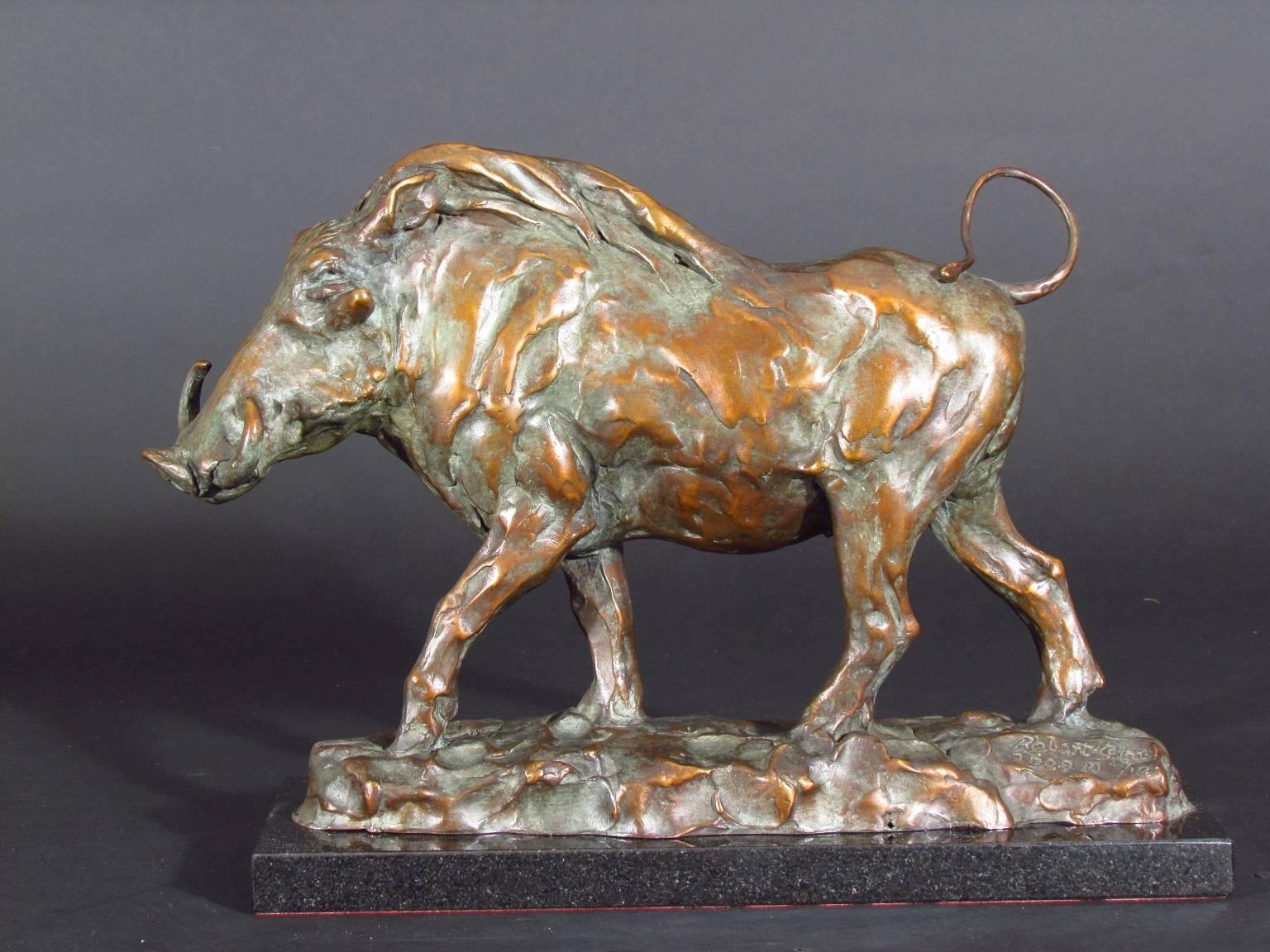 Warthog - Gold Still-Life Sculpture by Robert Glen