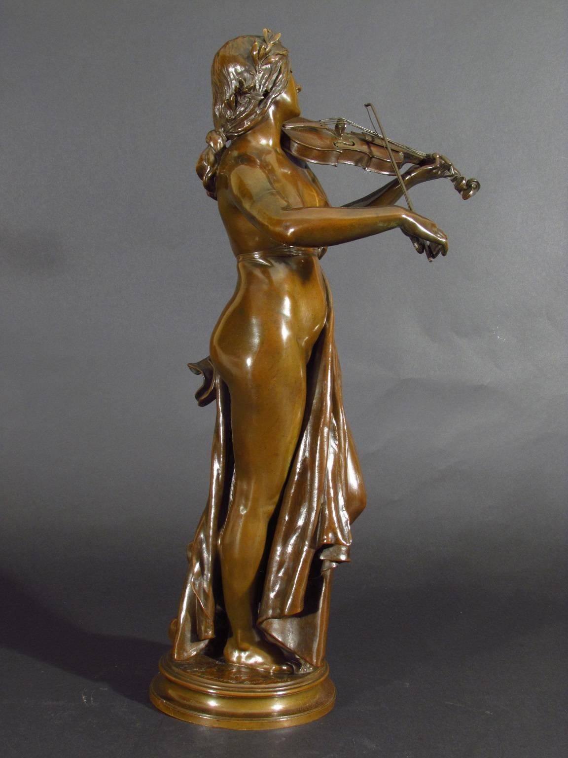 La Musique - Romantic Sculpture by Eugène Delaplanche