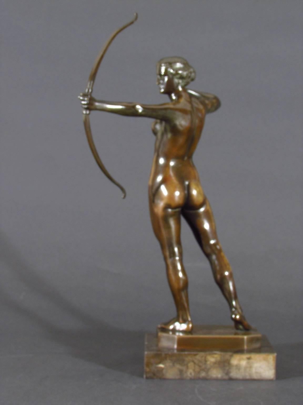 Archer - Sculpture by Wilhelm Ziegler