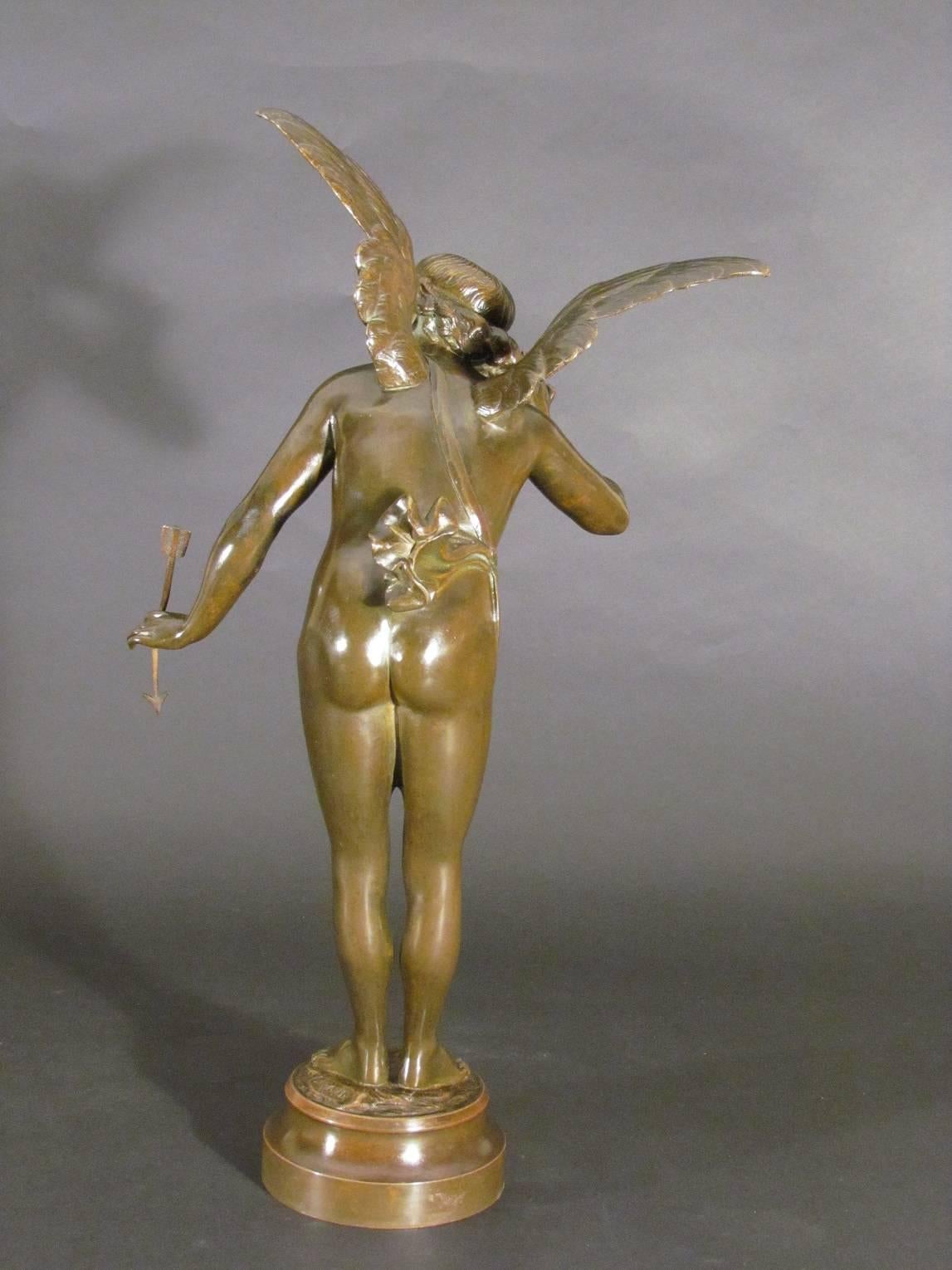 Il Bat     - Gold Figurative Sculpture by Henri Giraud