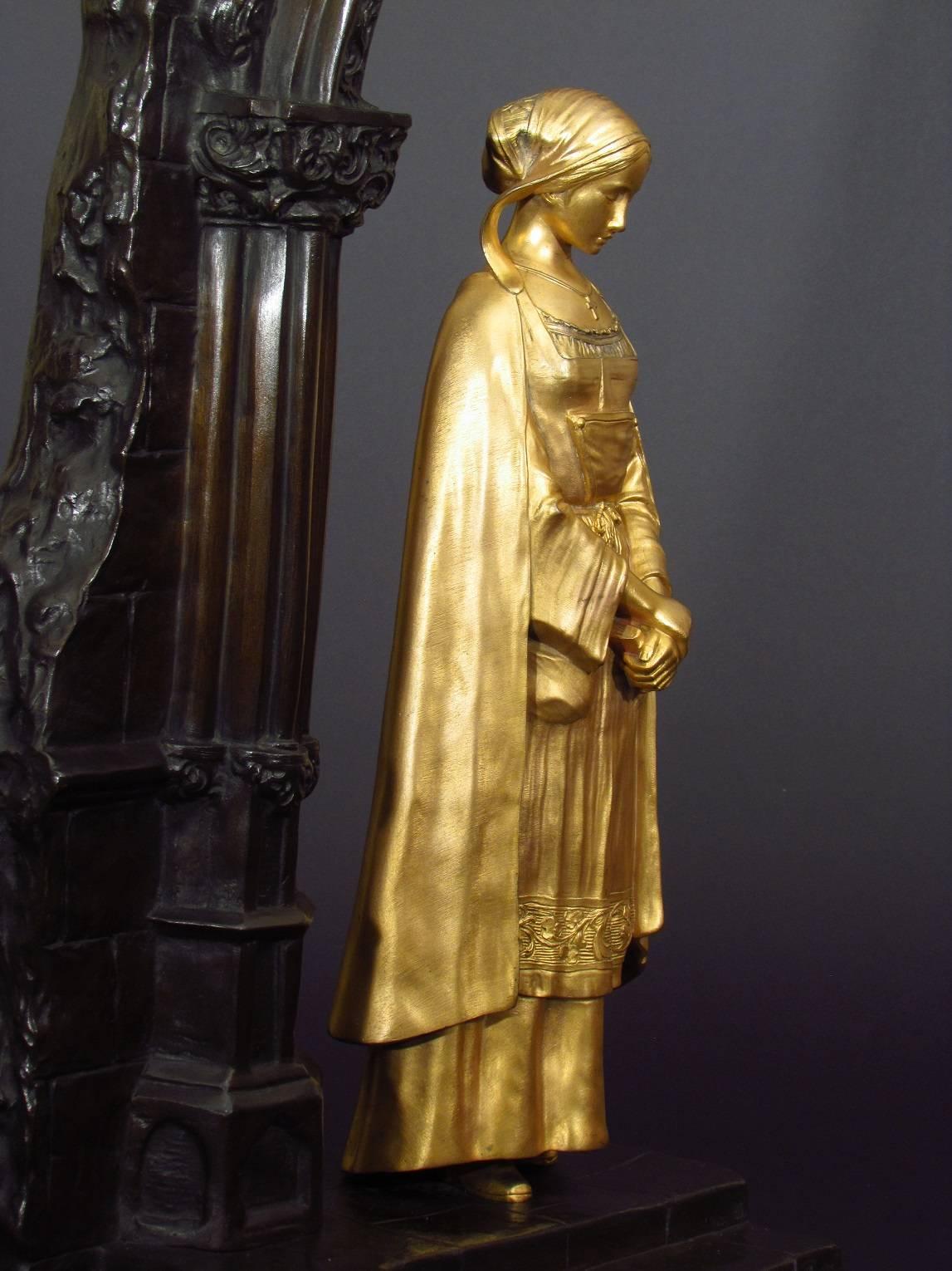 Reflections  - Gold Figurative Sculpture by Dominique Alonzo