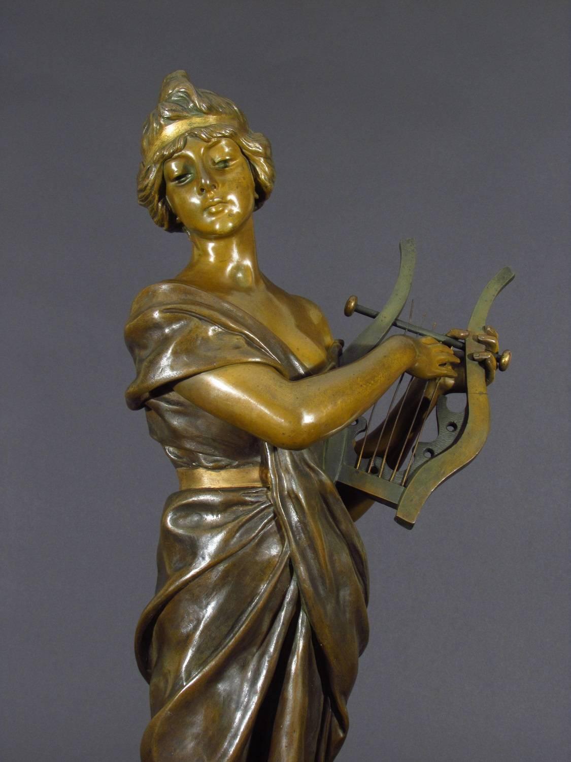 Sapho - Art Nouveau Sculpture by Emmanuel Villanis