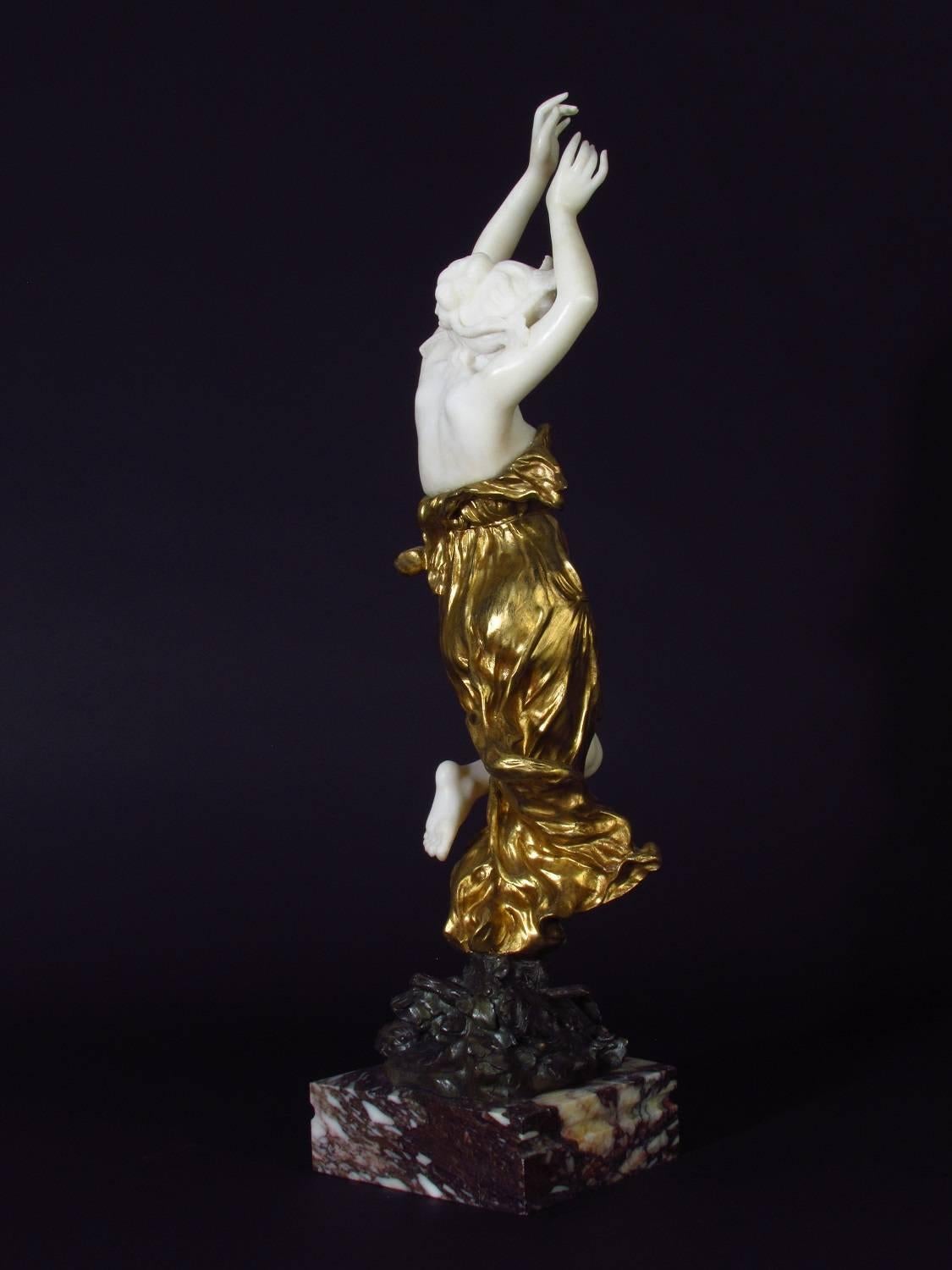 Dancer - Gold Figurative Sculpture by Affortunato Gory