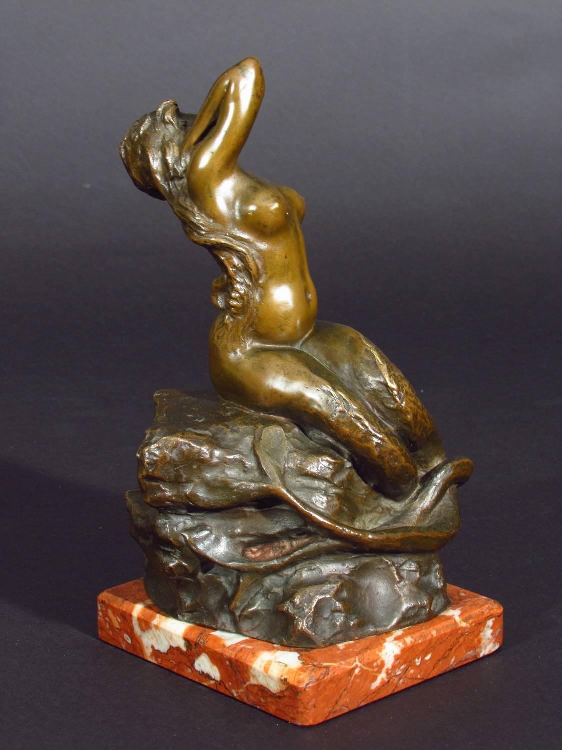The Siren - Brown Figurative Sculpture by Vincenzo Bentivenga