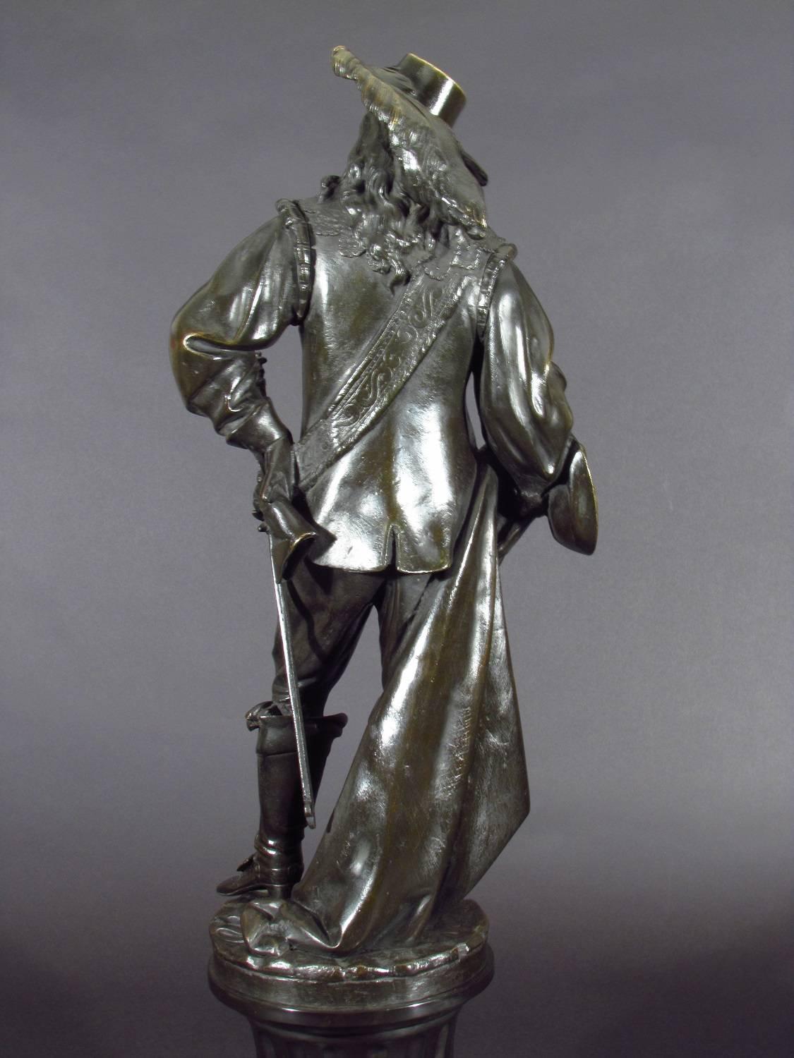 Charles I+I   et Oliver Cromwell - Romantique Sculpture par Albert-Ernest Carrier-Belleuse