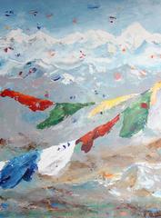 Flags on The Himalayas