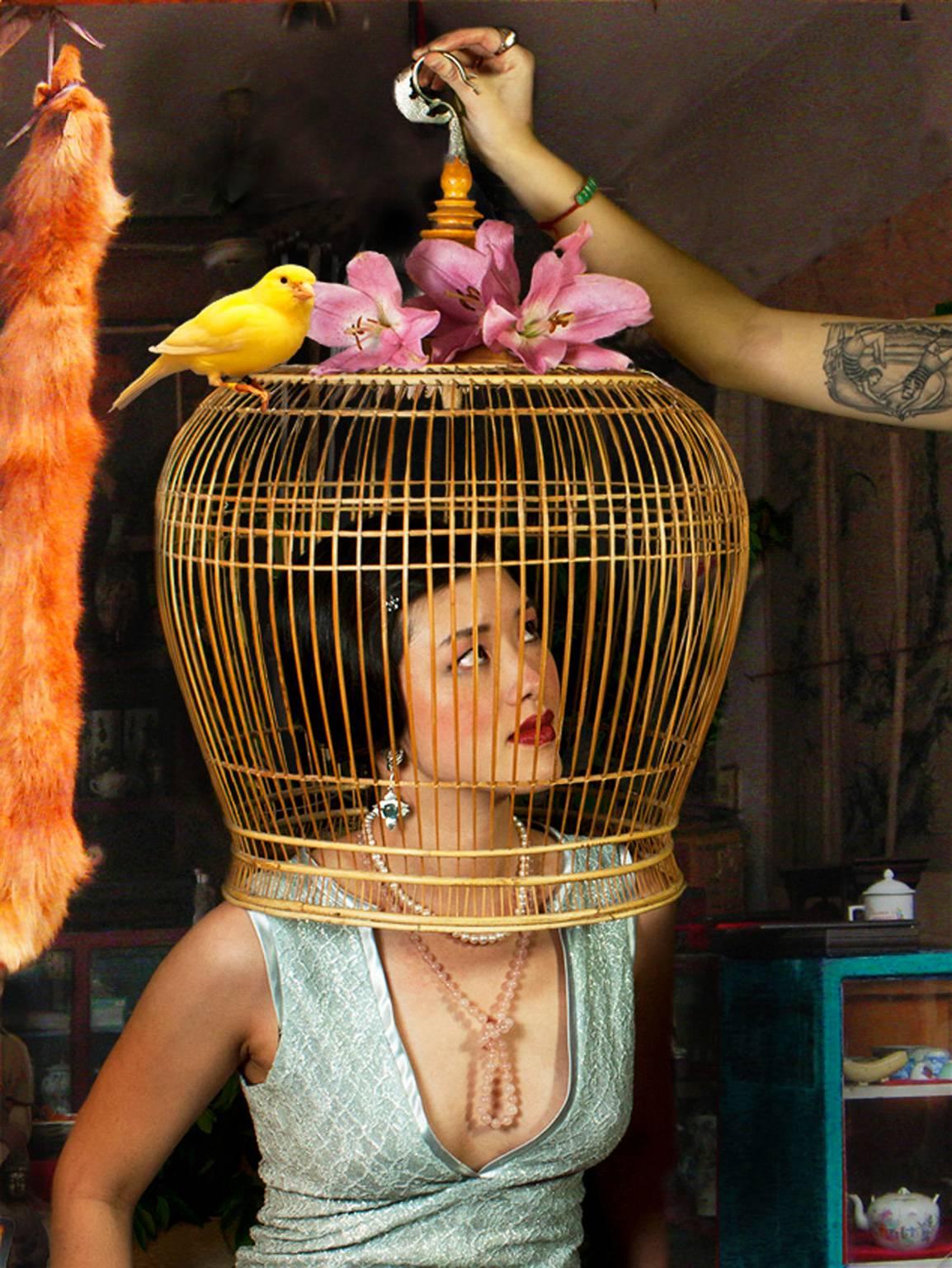 Mei Xian Qiu Figurative Photograph - Bird Cage
