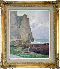 Rock Arch Of Etretat Cliff, oil by Post-impressionism artist Paul Schmitt