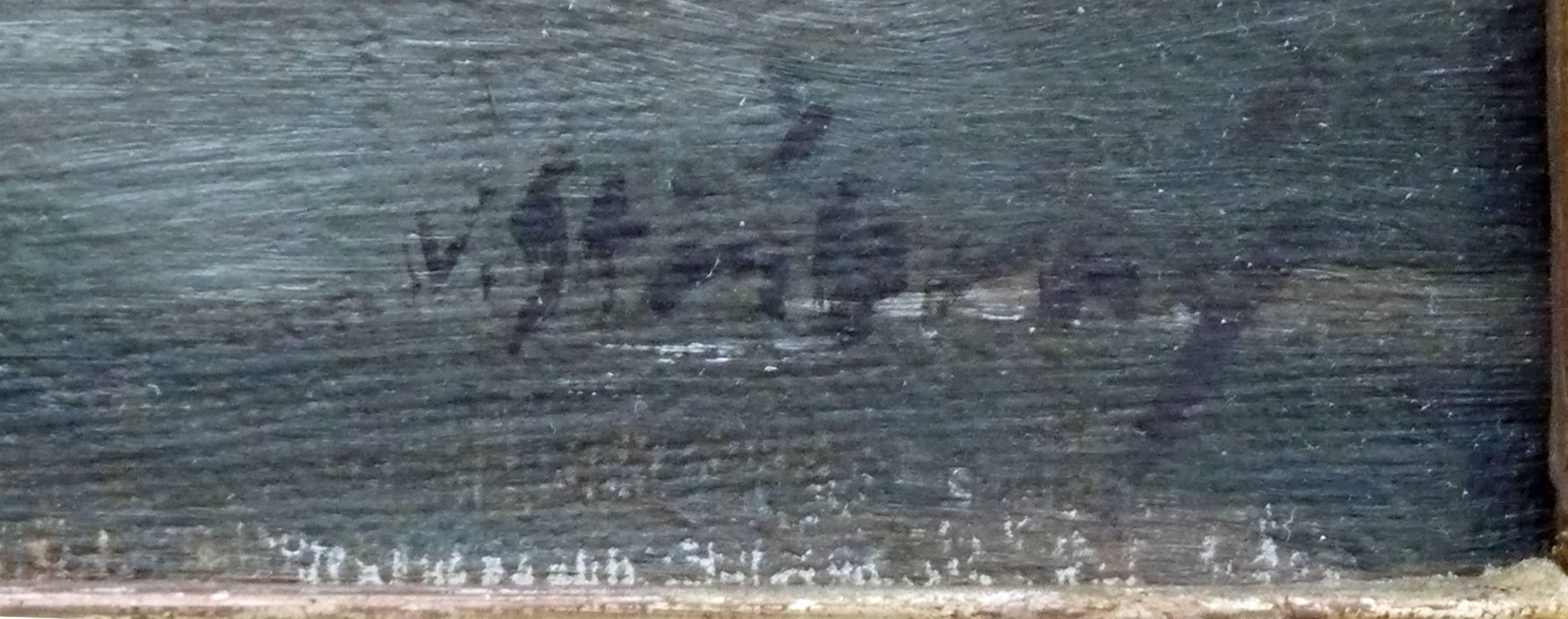 Bathers, early dating oil painting by Czech artist Vladimir Stribrny For Sale 2