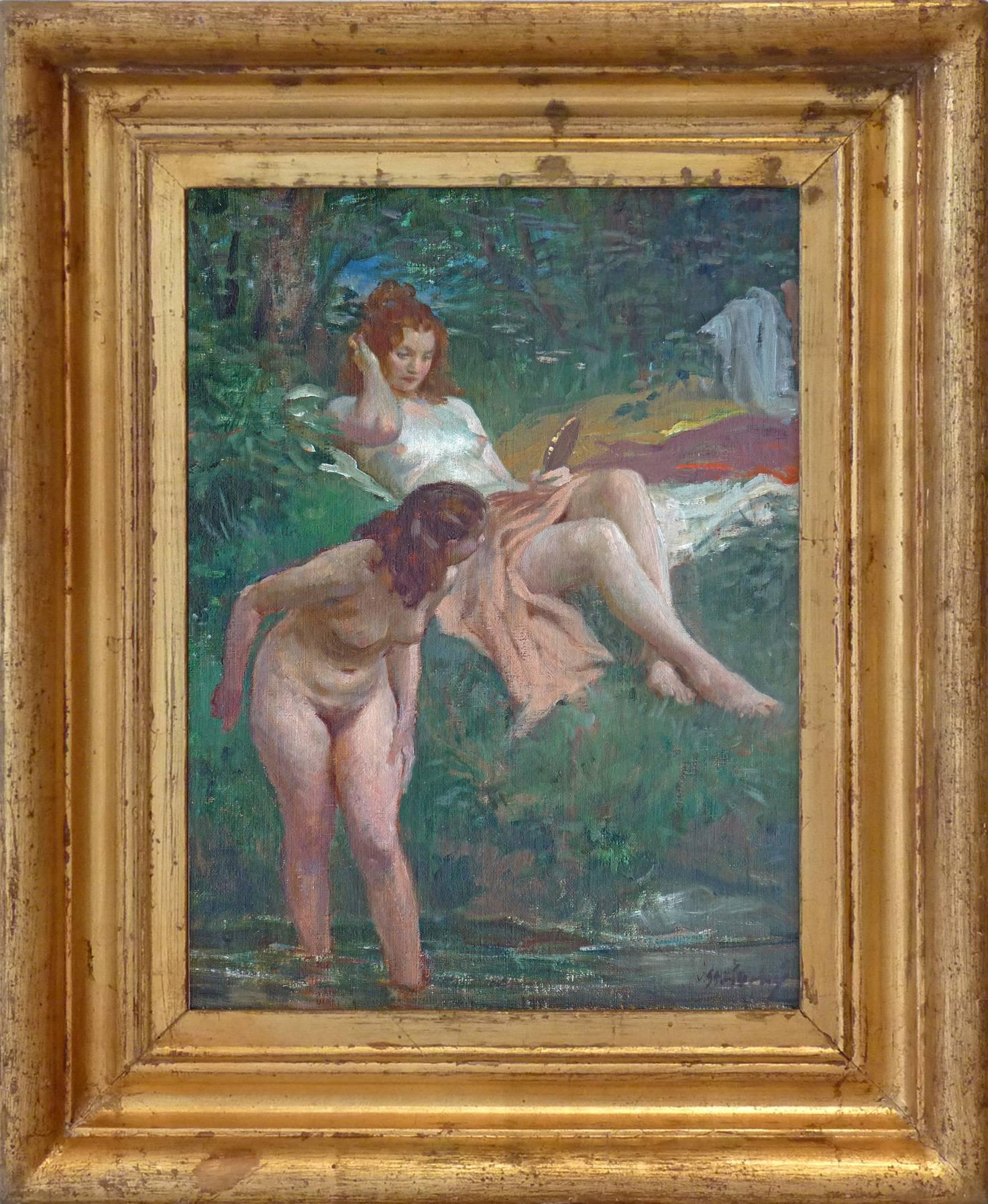 Oil on canvas, signed lower right.
Painting size 15.95 x 12.01 in. (40.5 x 30.5 cm)
Housed in the original frame, size 22.05 x 18.11 in. (56 x 46 cm)

The very early datable work is one of the finest examples of the artist's oeuvre. It clearly