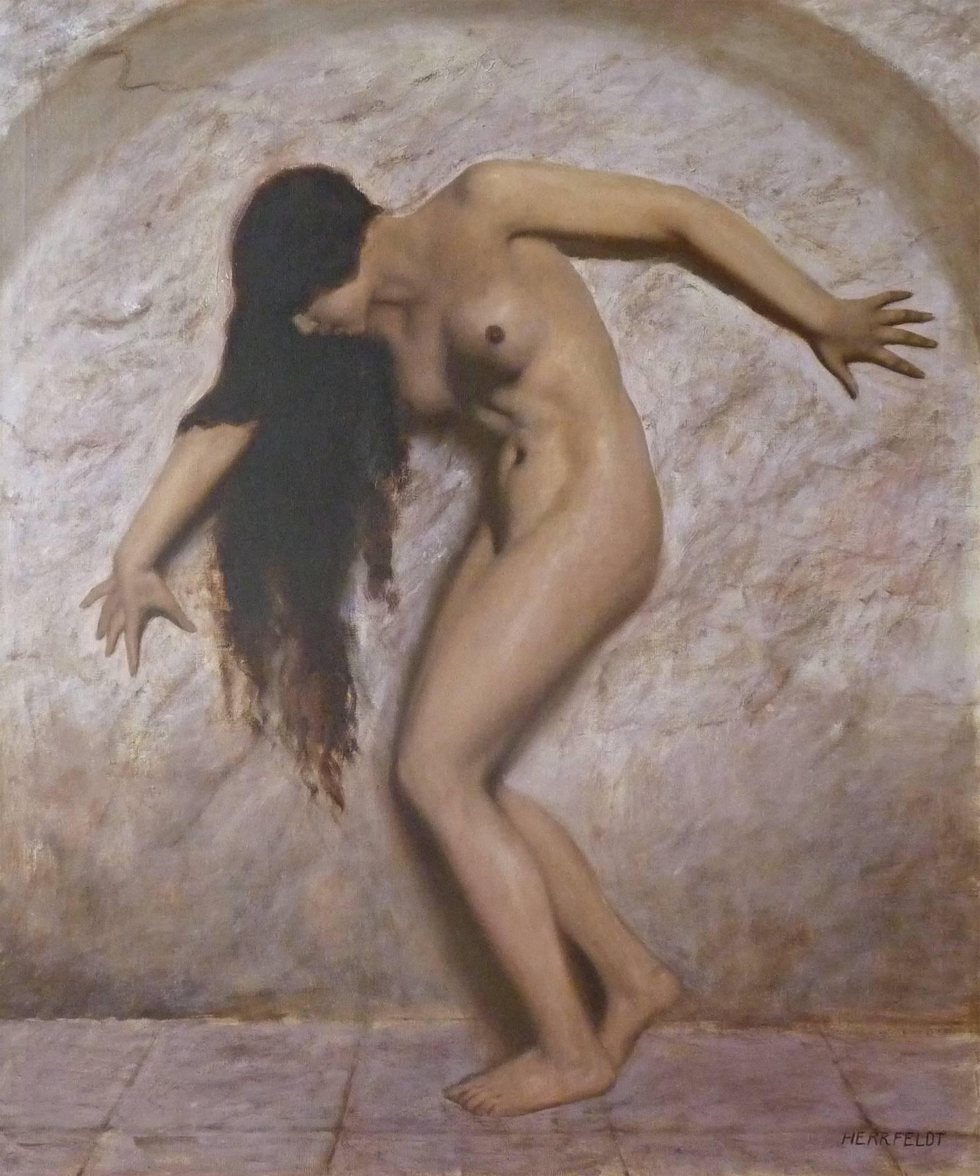 The Slave Girl, masterpiece by Paris born german artist Marcel René Herrfeldt - Painting by Marcel Rene Herrfeldt