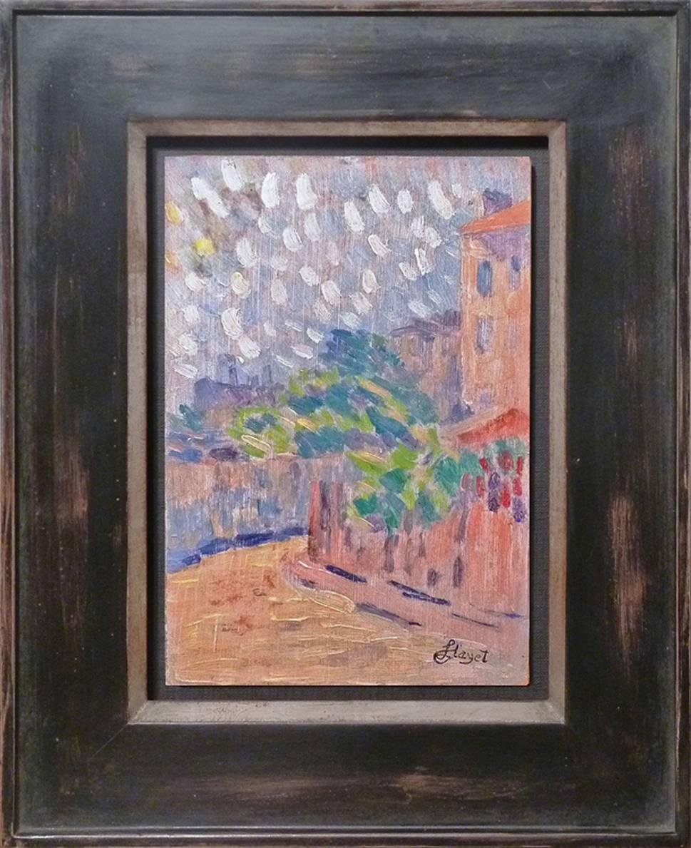 Oil on cardboard, signed lower right with studio stamp. Painting size 7.87 x 5.31 in. (20 x 13.5 cm). Frame size 9.84 x 12.4 in. (25 x 31.5 cm).

Christophe Duvivier has kindly confirmed the authenticity in an email dated November 25, 2013. 

For