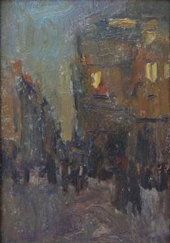 Paris City View in the Evening - Post-impressionism artwork