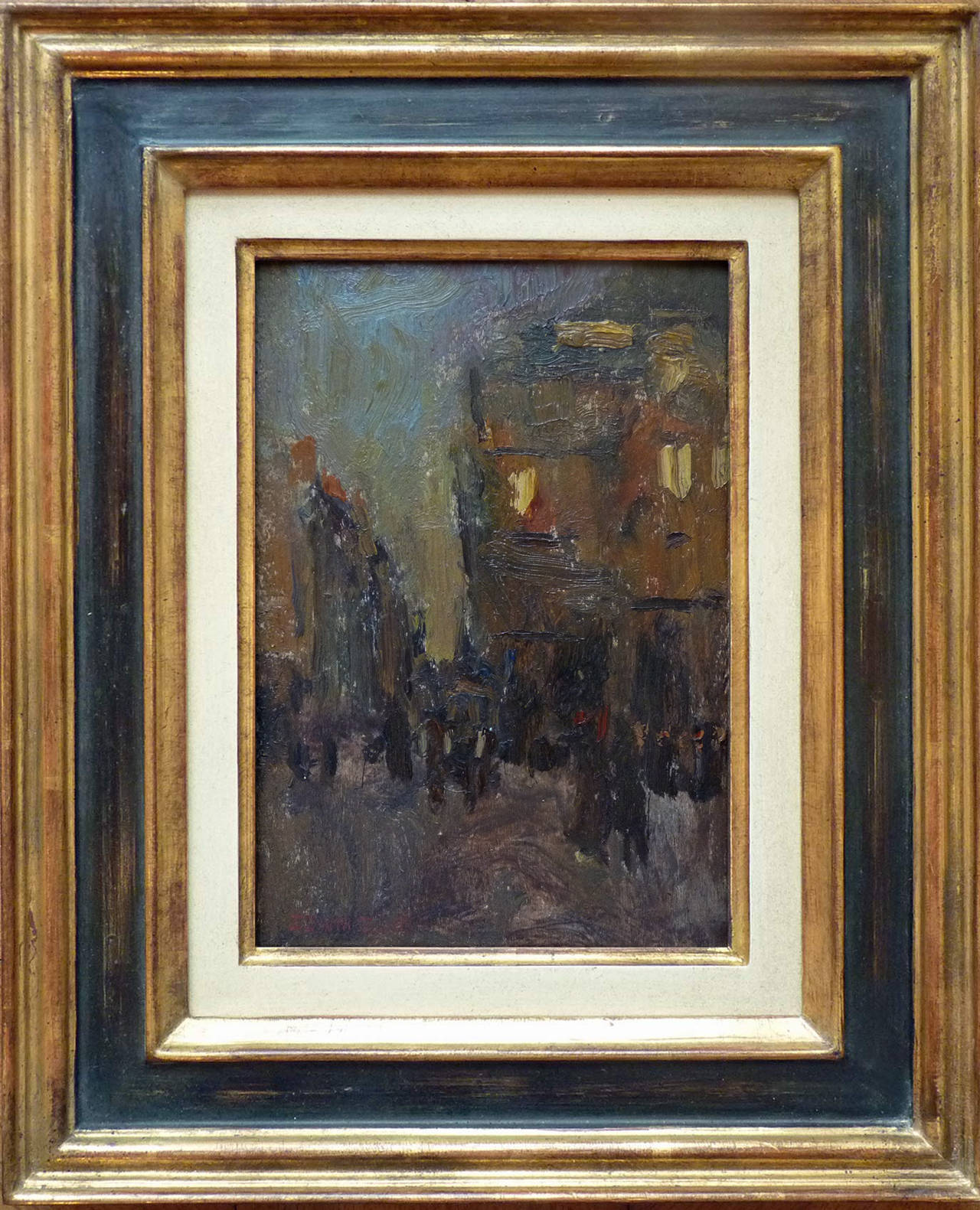 Paris City View in the Evening - Post-impressionism artwork - Painting by Frank Edwin Scott