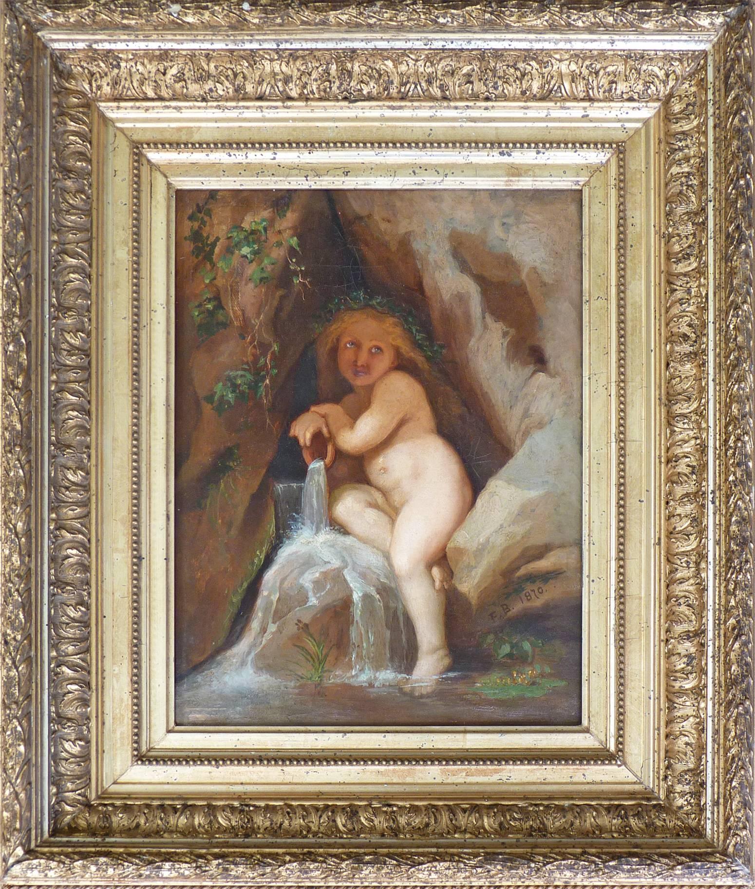 Nymph of the spring in her grotto, oil painting by  - Painting by François Bernard