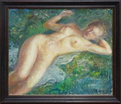 Reclining Nude, Post-Impressionism oil by french artist Pierre Langlade