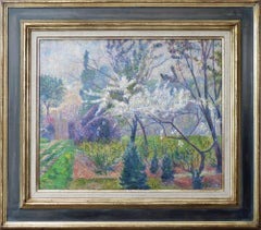 Garden in Springtime with Tree in Blossom, by Impressionism artist Cordey