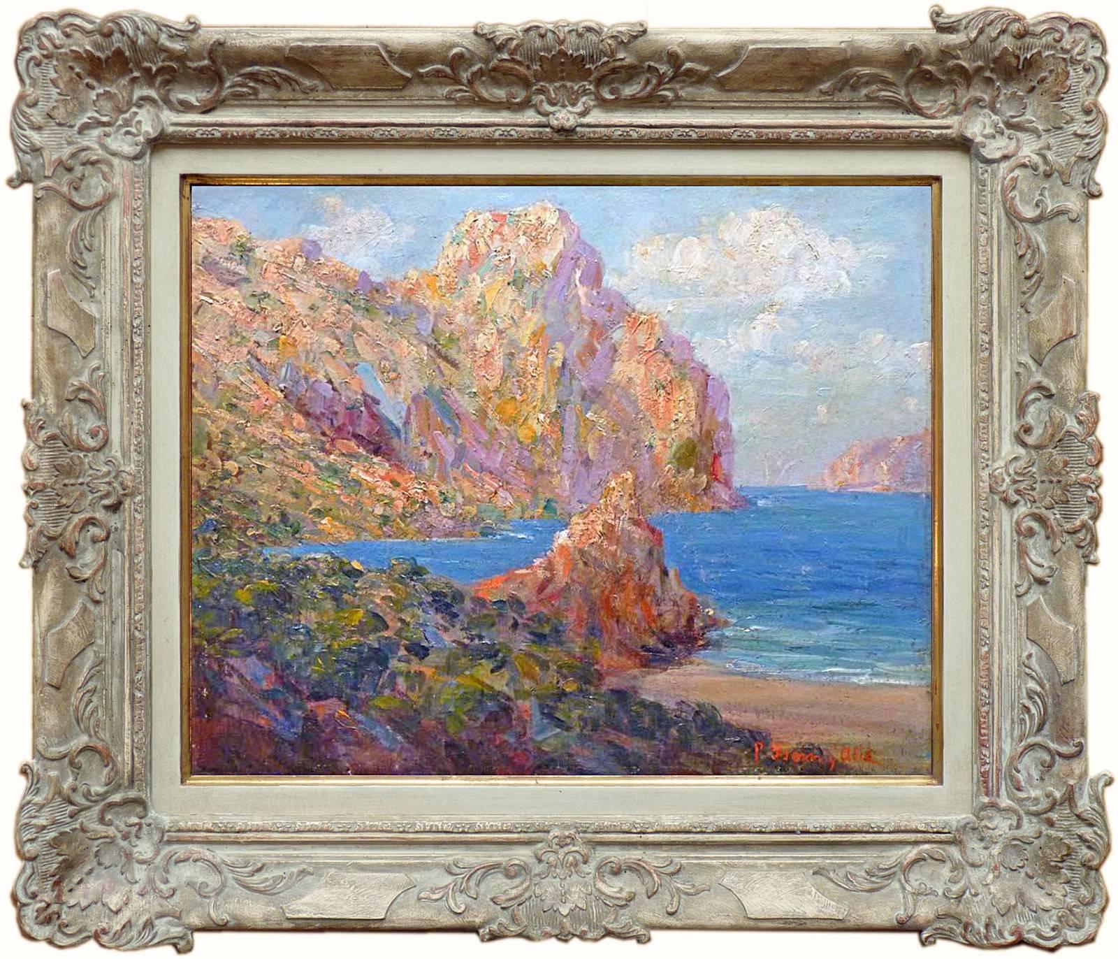 Pedro Isern y Alie Landscape Painting - Rocky Coast of Mallora Island, Oil Painting by French-spain Artist Pedro Isern