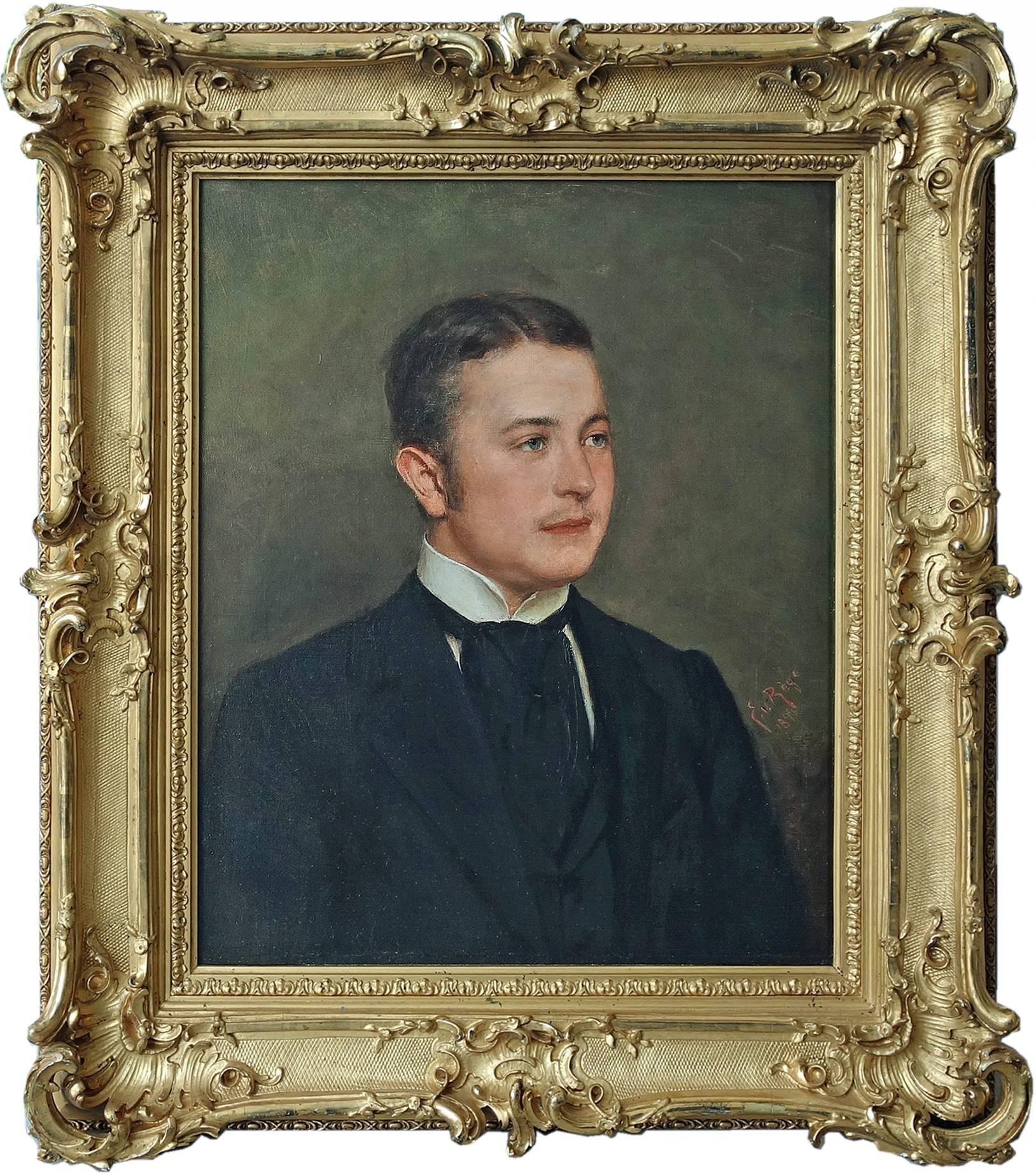 Eugen von Rège Portrait Painting - Count Carl August Graf von Schaumburg zu Lehrbach born 1878, Oil Portrait 