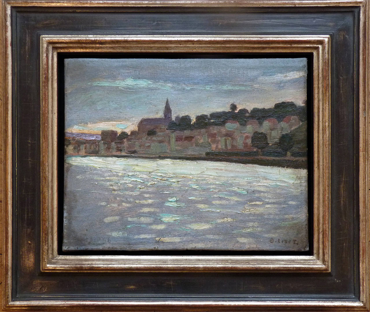 Octave Linet Landscape Painting - Herblay, alongside the River Seine
