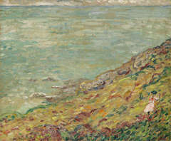 Promeneuse au bord de la mer - French Impressionist Oil Painting