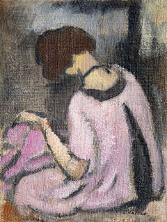 Jeune Couturière de dos (The young seamstress) - Post-Impressionism