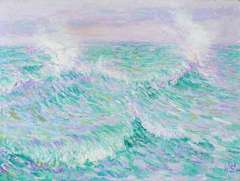 Les vagues (Breakers) par Schlobach, cofondateur du mouvement de l'impressionnisme belge