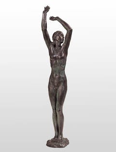 Spring (Der Fruehling). Large Bronze Sculpture by Fritz Klimsch