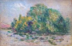 Trees at the Seine river banks, by Maximilien Luce