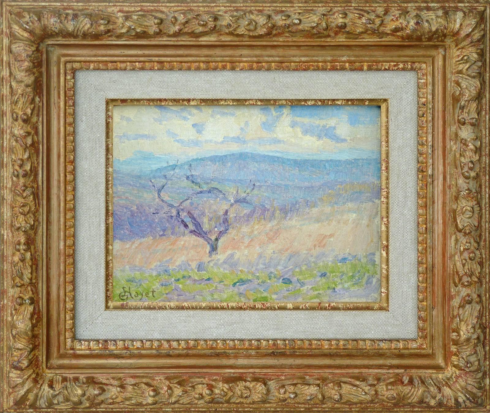 Oil on canvas mounted on cardboard, signed lower left.
Painting size 5.7 x 7.7 in., (14,5 x 19,5 cm).
On the back red collectors stamp of Jean Sutter
Housed in a french period style framing, size 11.4 x 13.4 in. (29 x 34 cm).

PROVENANCE:
Dr. Jean