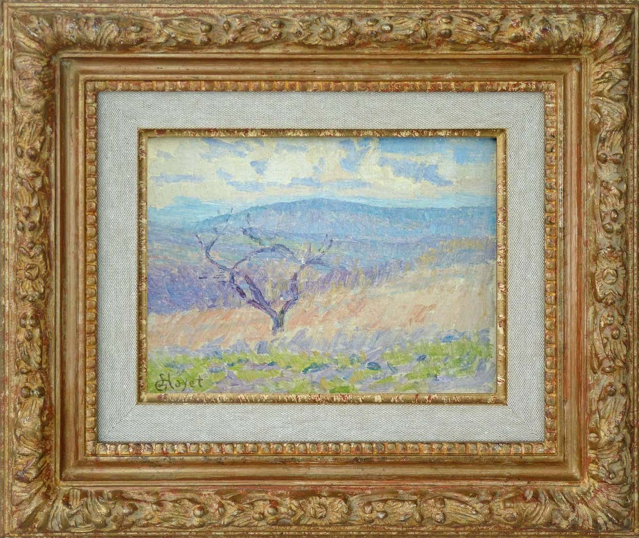 Louis Hayet Trees in spring / Paysage du Vexin, By Neoimpressionist