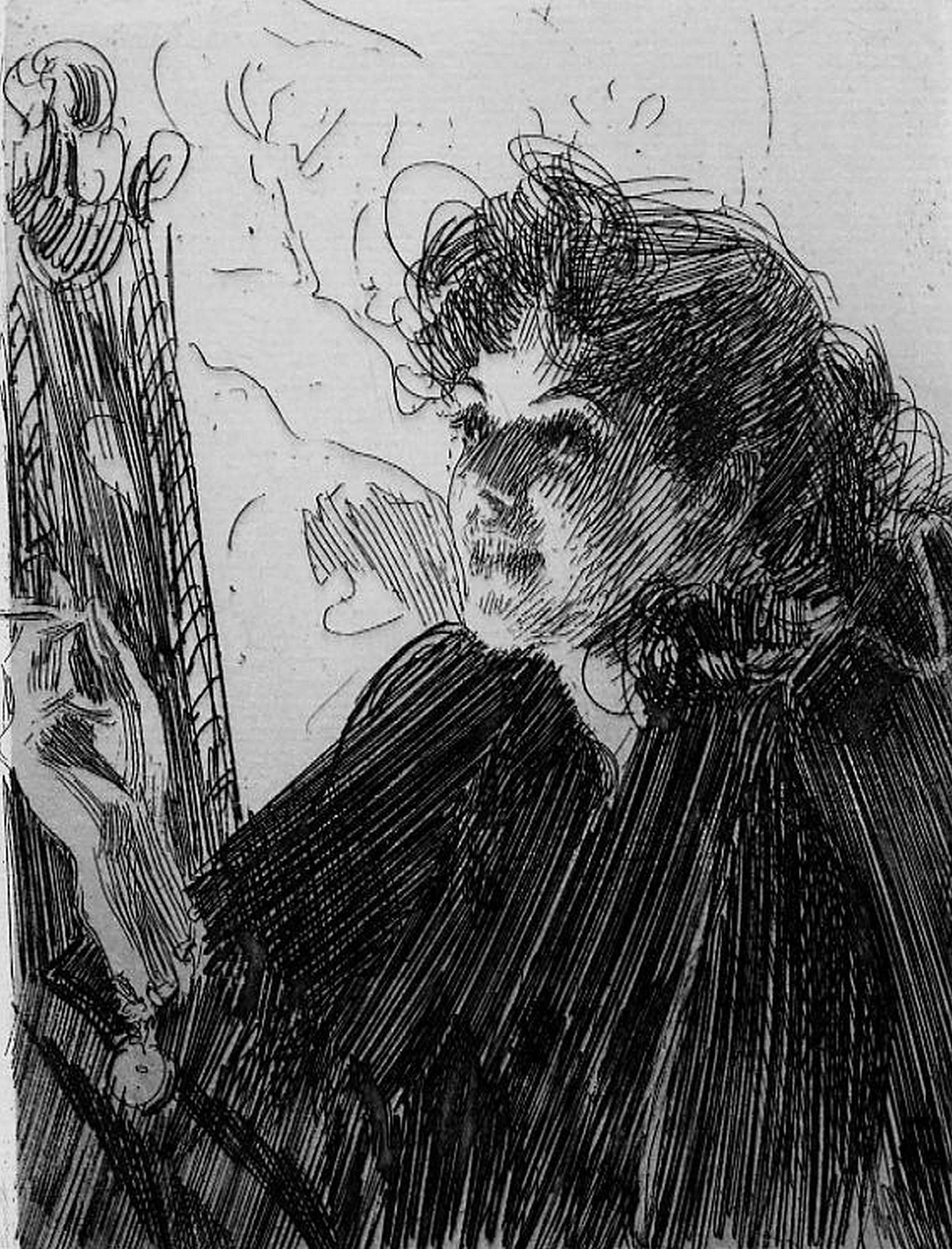 Anders Zorn Portrait Print - Girl with Cigarette II