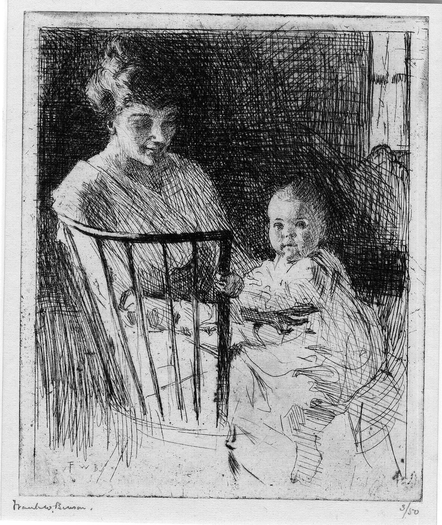 Frank Weston Benson Portrait Print - Mother and Child