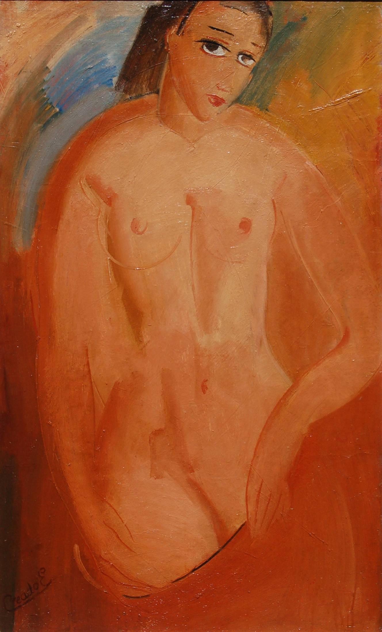 Seated Nude - Painting by Unknown
