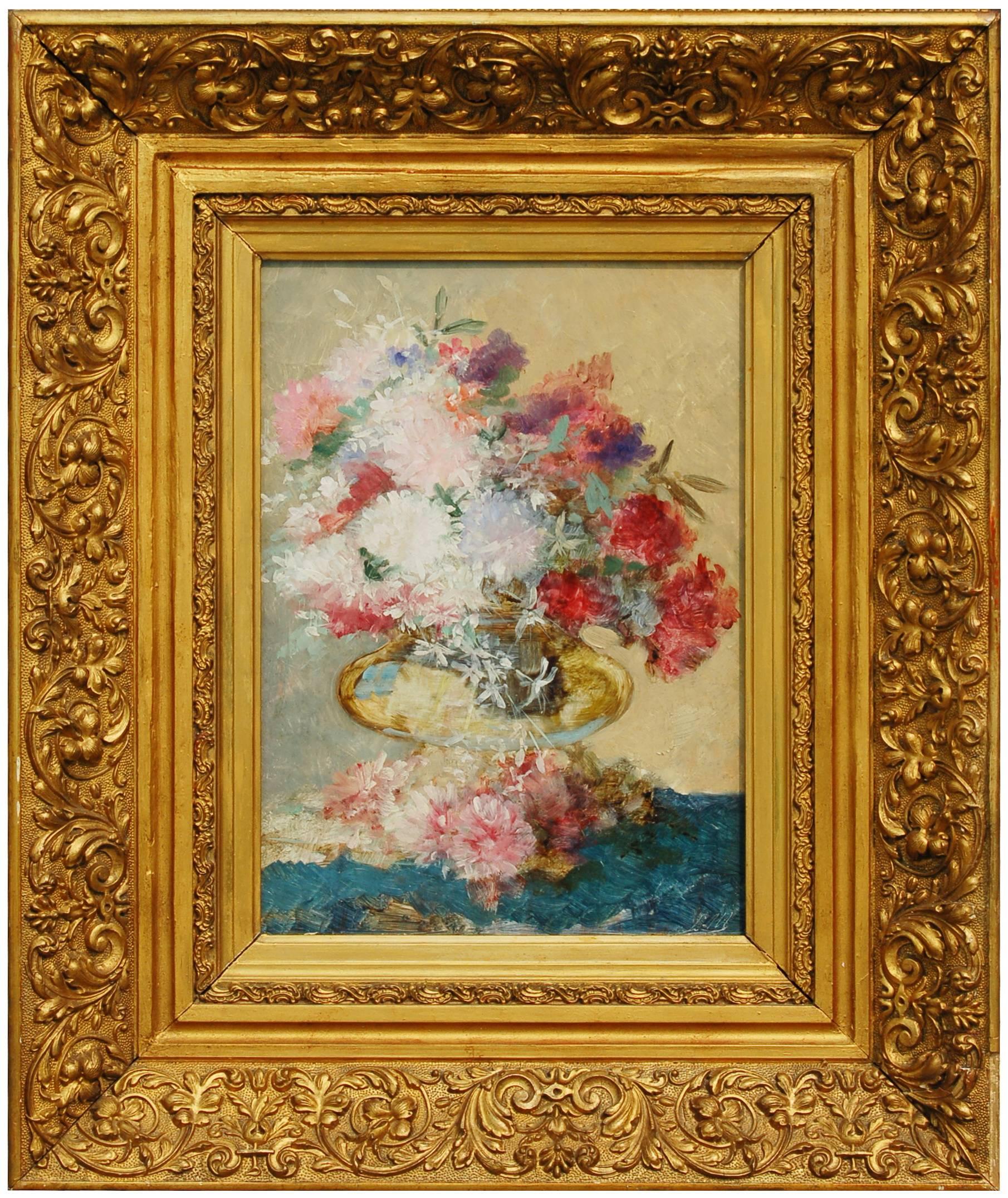 LEONIE MOTTART VAN MARCKE Still-Life Painting - Still Life of Summer Flowers