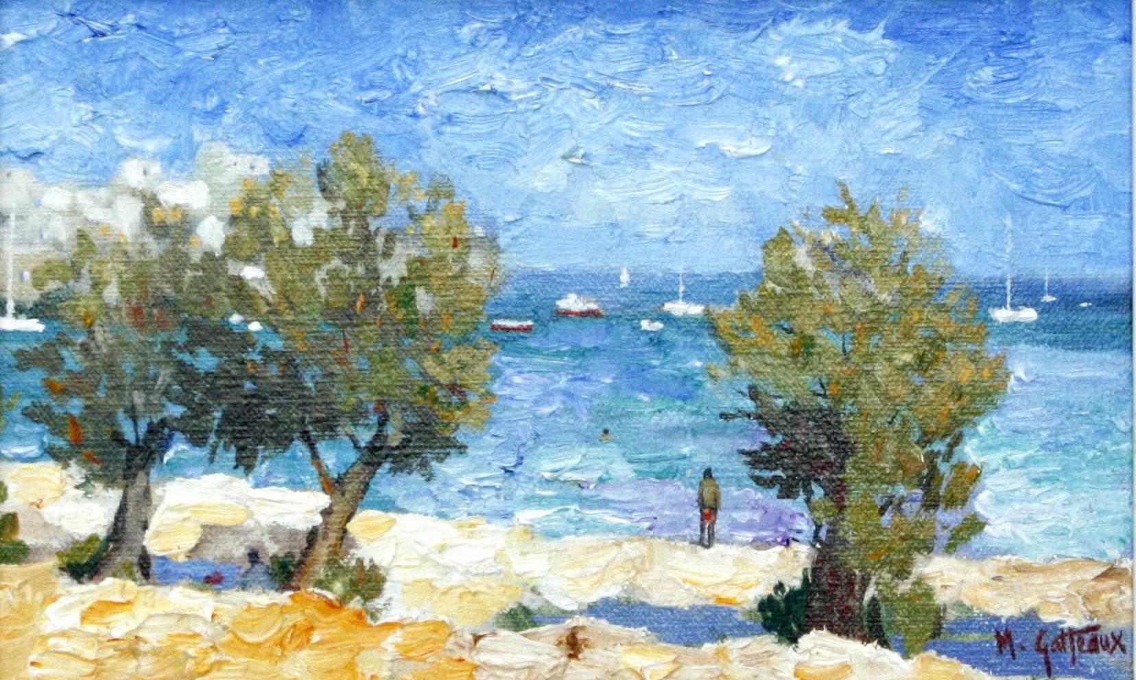 Foegandros, Greece - Painting by Marcel Gatteaux
