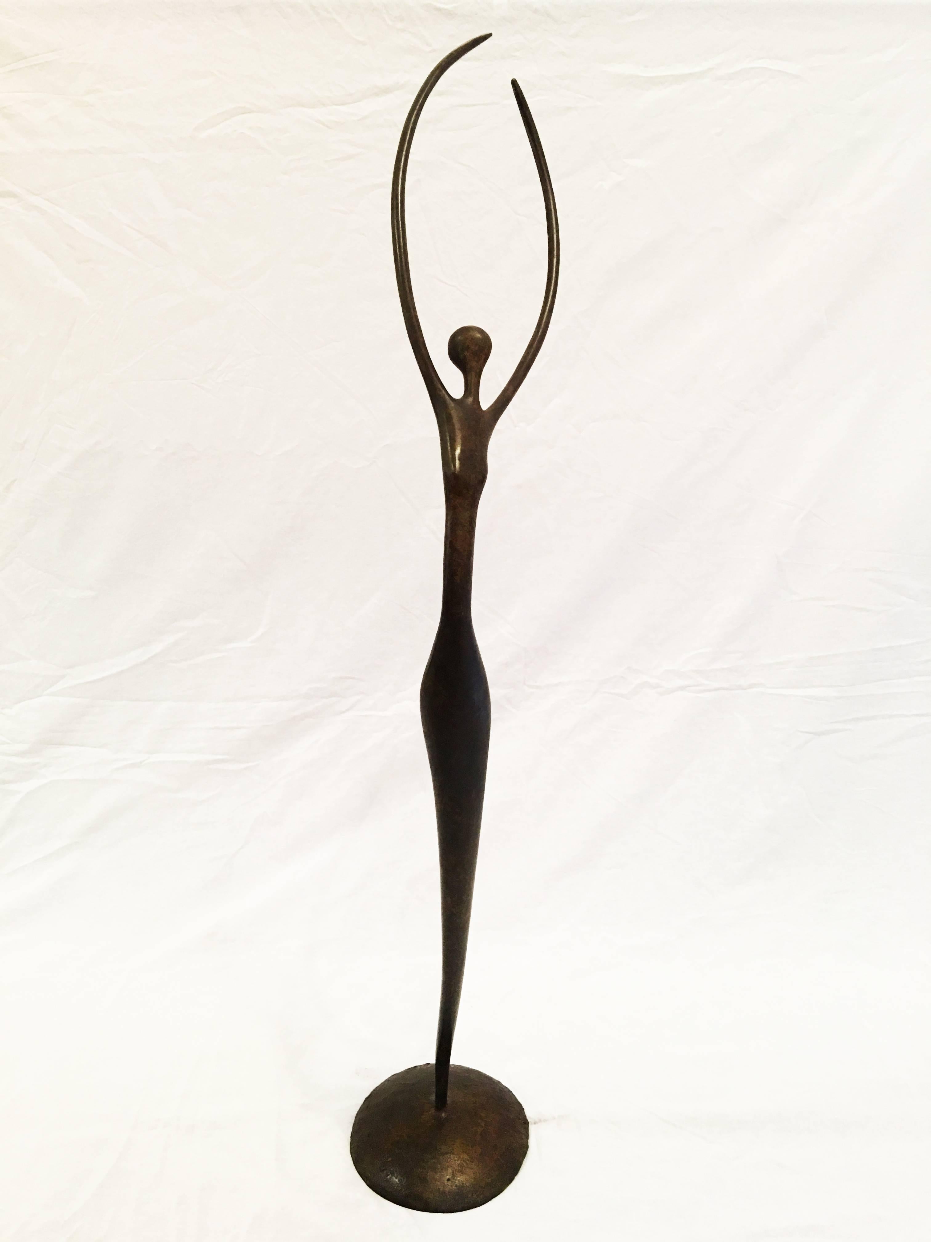 Ruth Bloch Figurative Sculpture - Flying High, Bronze Sculpture, edition 8 of 25