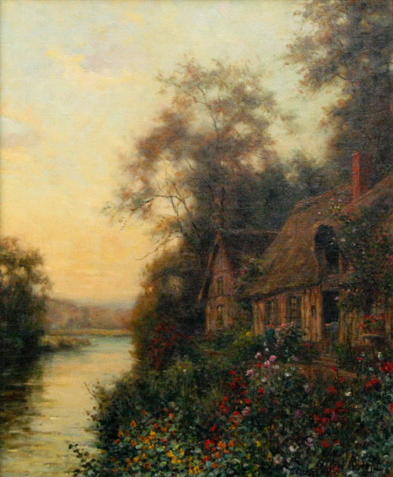 Sunset on the River - Painting by Louis Aston Knight